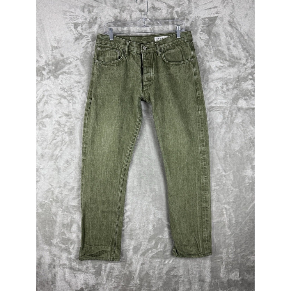 Gustin Raw Selvedge Green Wash Jeans California Slim Mens 36 (fits 32x30) Casual